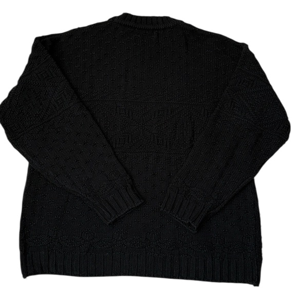 VTG 90s Aeropostale Chunky Crewneck Sweater Blue Snowflake Cotton/Ramie Korea XL - Picture 10 of 14